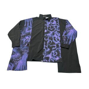 REFLEM From Japan Purple Black Oversized Grunge Shirt One Size Fits Most